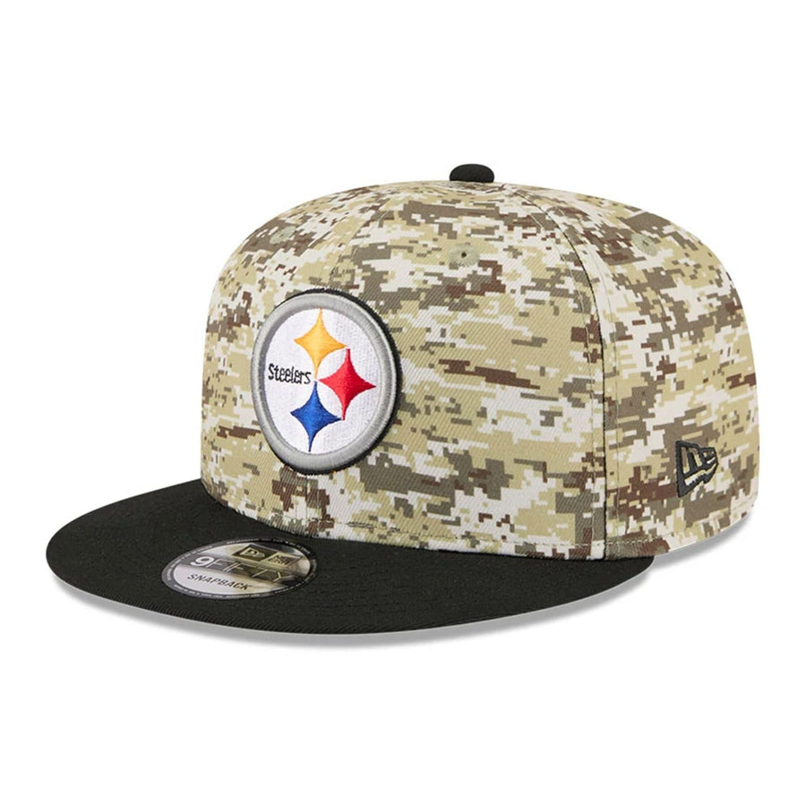 This is a Pittsburgh Steelers NFL Salute To Service 2025 Black 9FIFTY Snapback Adjustable Cap 4