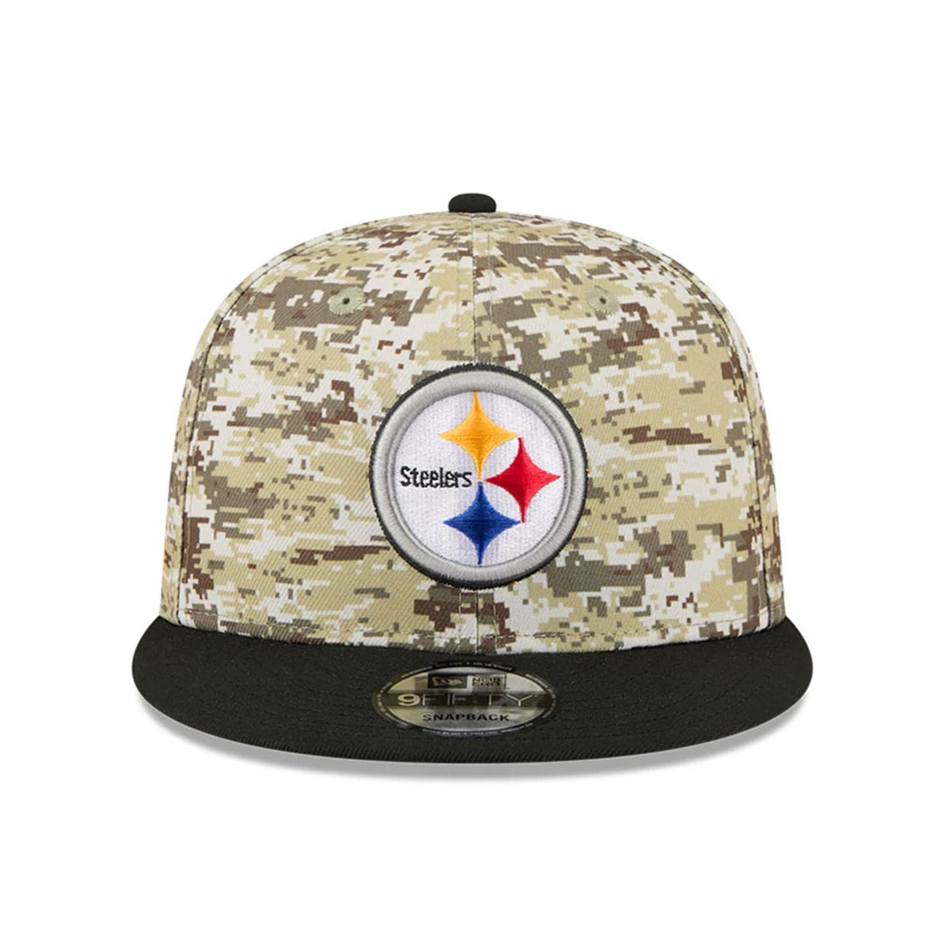 This is a Pittsburgh Steelers NFL Salute To Service 2025 Black 9FIFTY Snapback Adjustable Cap 3