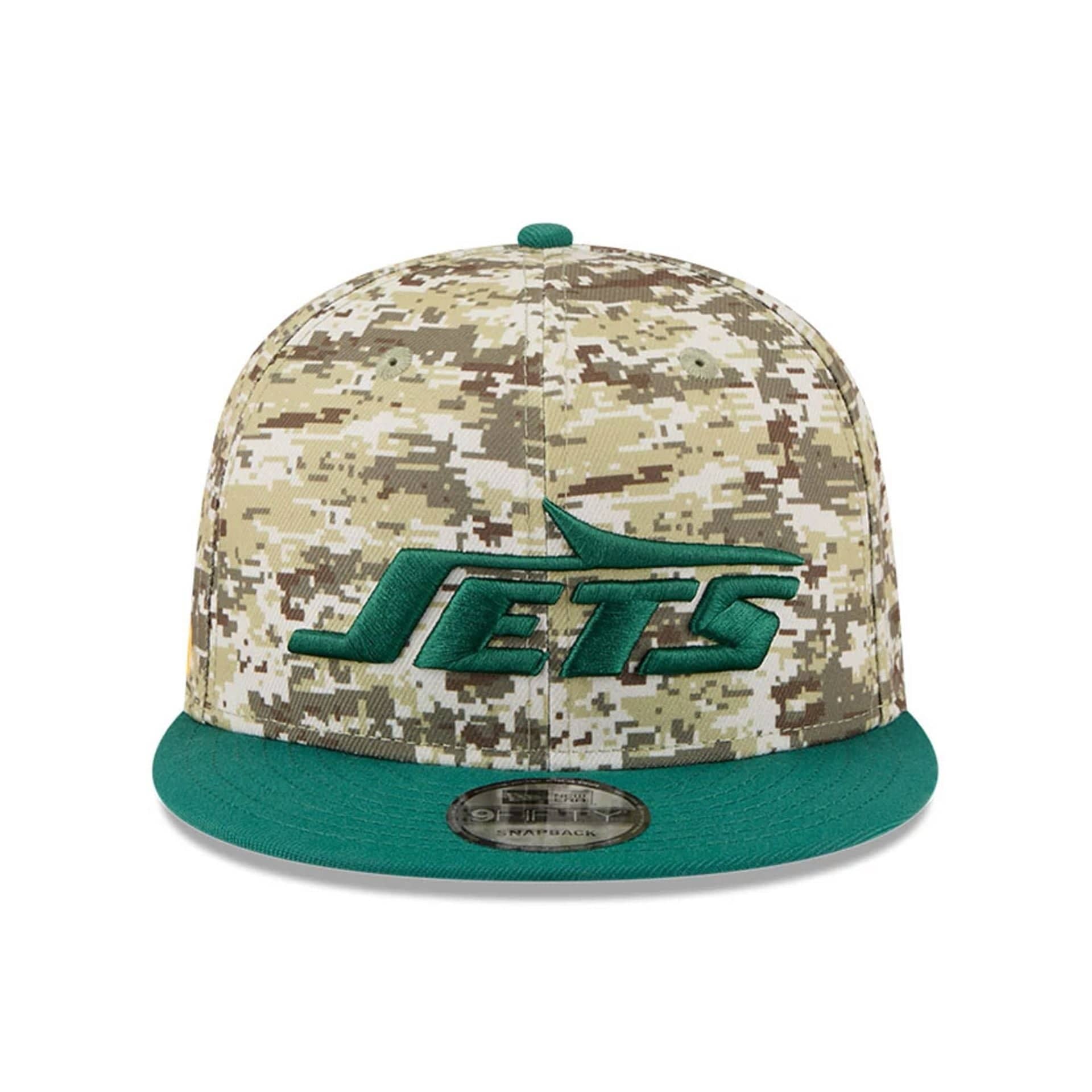 This is a New York Jets NFL Salute To Service 2025 Green 9FIFTY Snapback Adjustable Cap 3