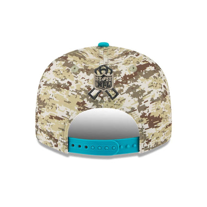 This is a Miami Dolphins NFL Salute To Service 2025 Turquoise 9FIFTY Snapback Adjustable Cap 7