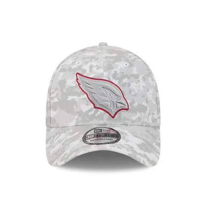 This is a Arizona Cardinals NFL Salute To Service 2025 Grey Camo 39THIRTY Stretch Fit Cap 3