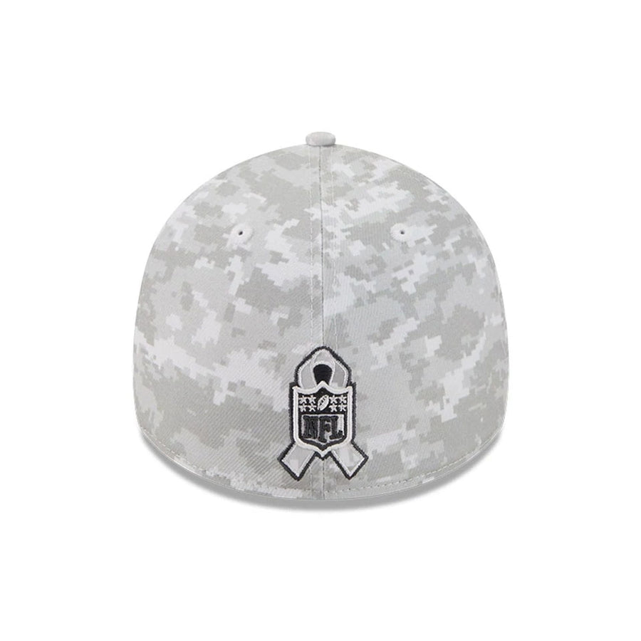 This is a Arizona Cardinals NFL Salute To Service 2025 Grey Camo 39THIRTY Stretch Fit Cap 5