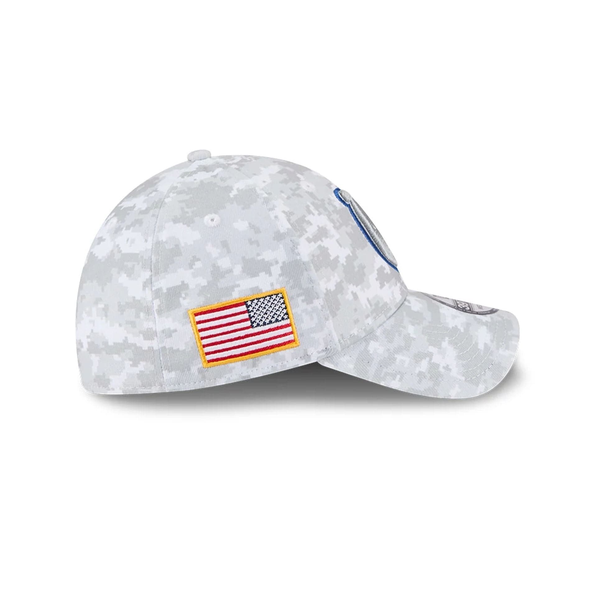 This is a Indianapolis Colts NFL Salute To Service 2025 Grey Camo 39THIRTY Stretch Fit Cap 6