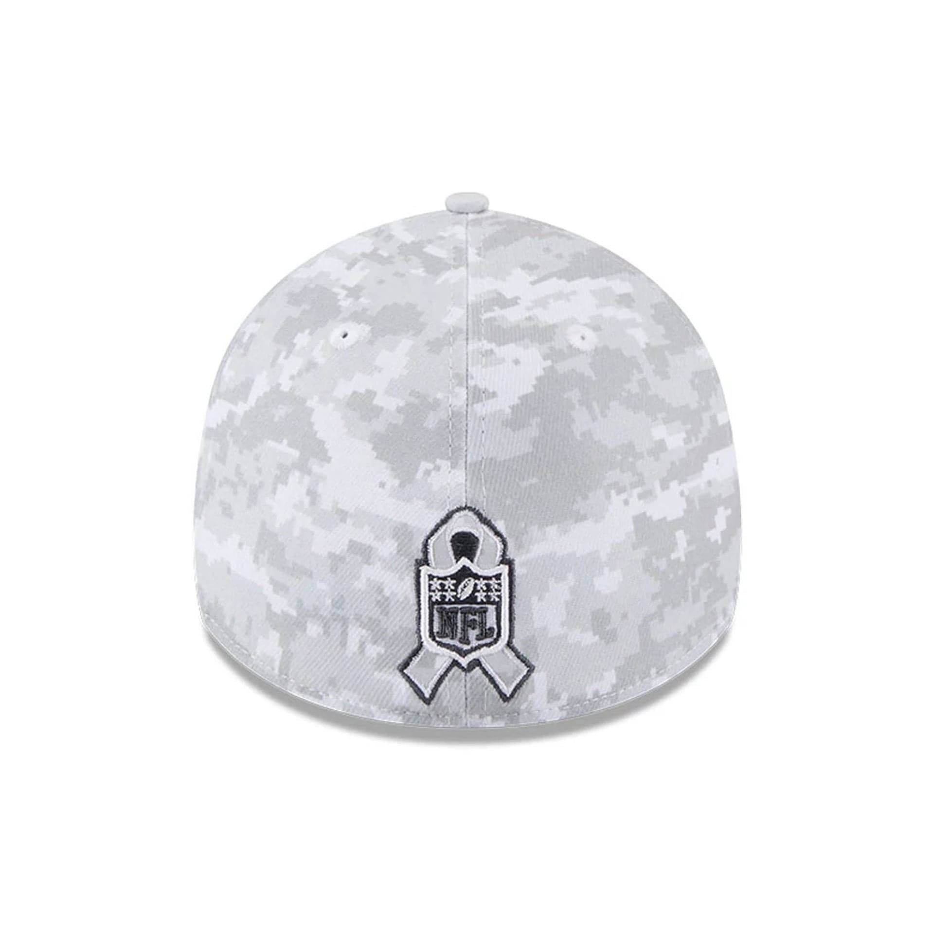 This is a Kansas City Chiefs NFL Salute To Service 2025 Grey Camo 39THIRTY Stretch Fit Cap 5