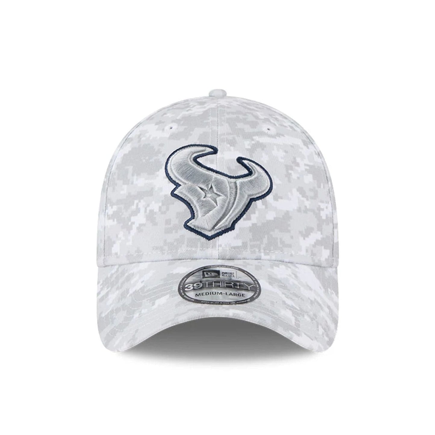 This is a Houston Texans NFL Salute To Service 2025 Grey Camo 39THIRTY Stretch Fit Cap 2