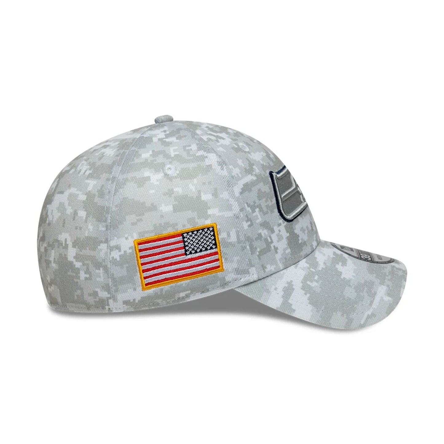 This is a Seattle Seahawks NFL Salute To Service 2025 Grey Camo 39THIRTY Stretch Fit Cap 6