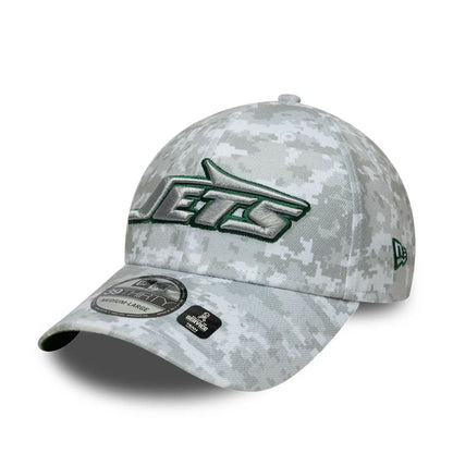 This is a New York Jets NFL Salute To Service 2025 Grey Camo 39THIRTY Stretch Fit Cap 8