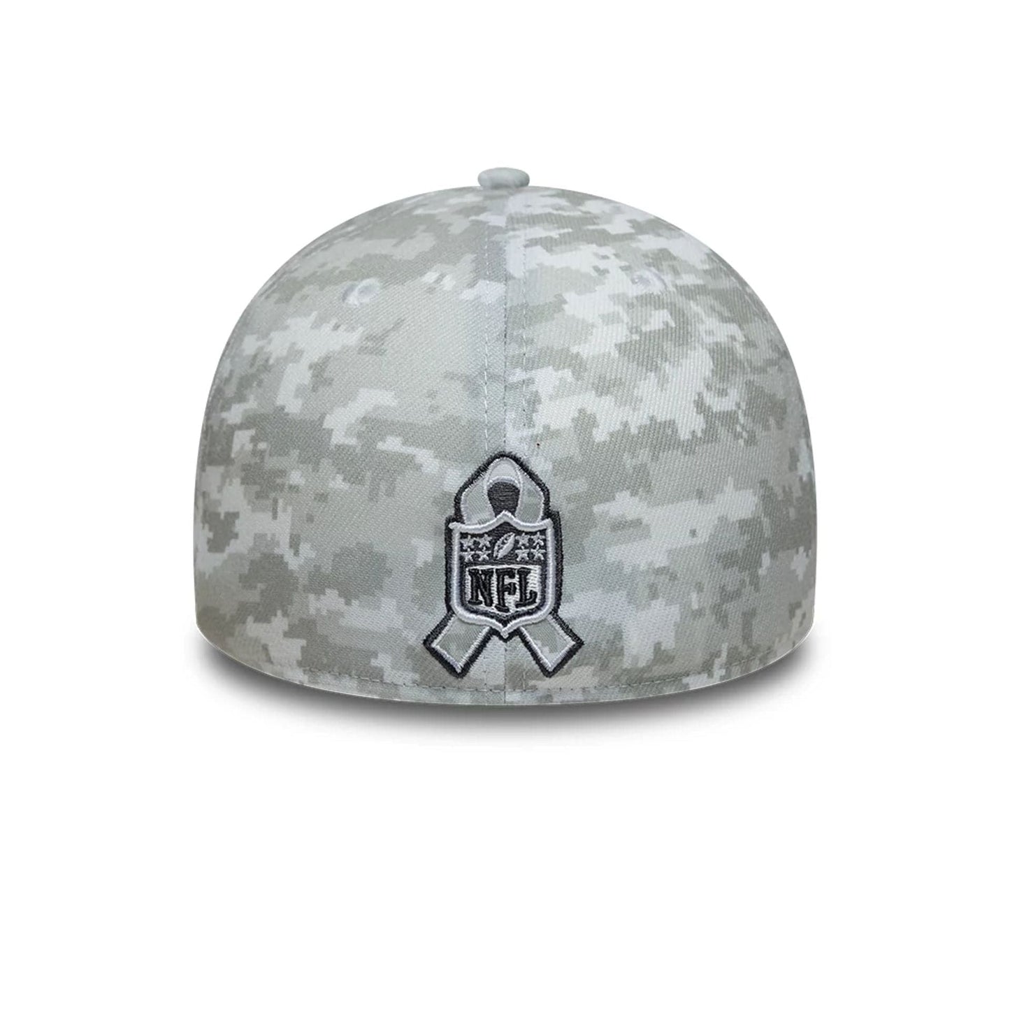 This is a New Orleans Saints NFL Salute To Service 2025 Grey Camo 39THIRTY Stretch Fit Cap 3