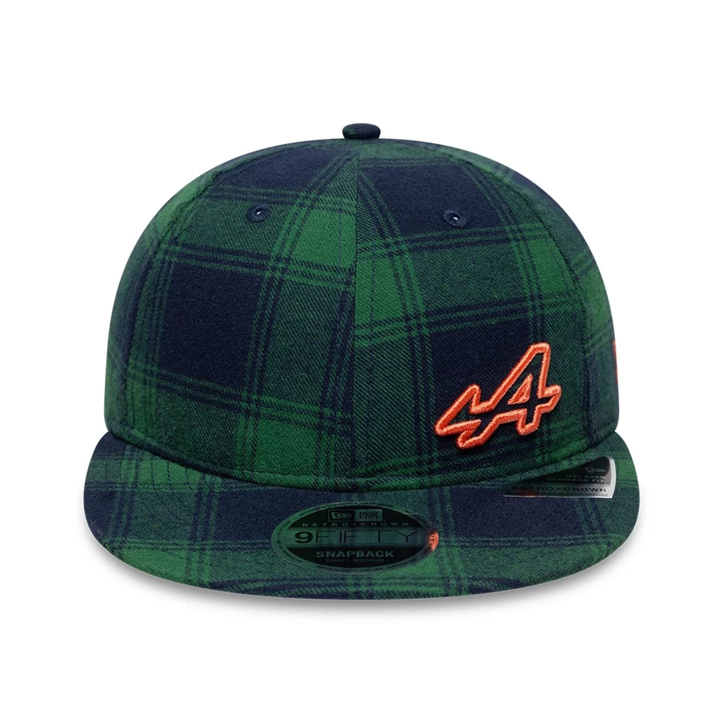 This is a Alpine Racing Plaid Dark Green Retro Crown 9FIFTY Snapback Adjustable Cap 2
