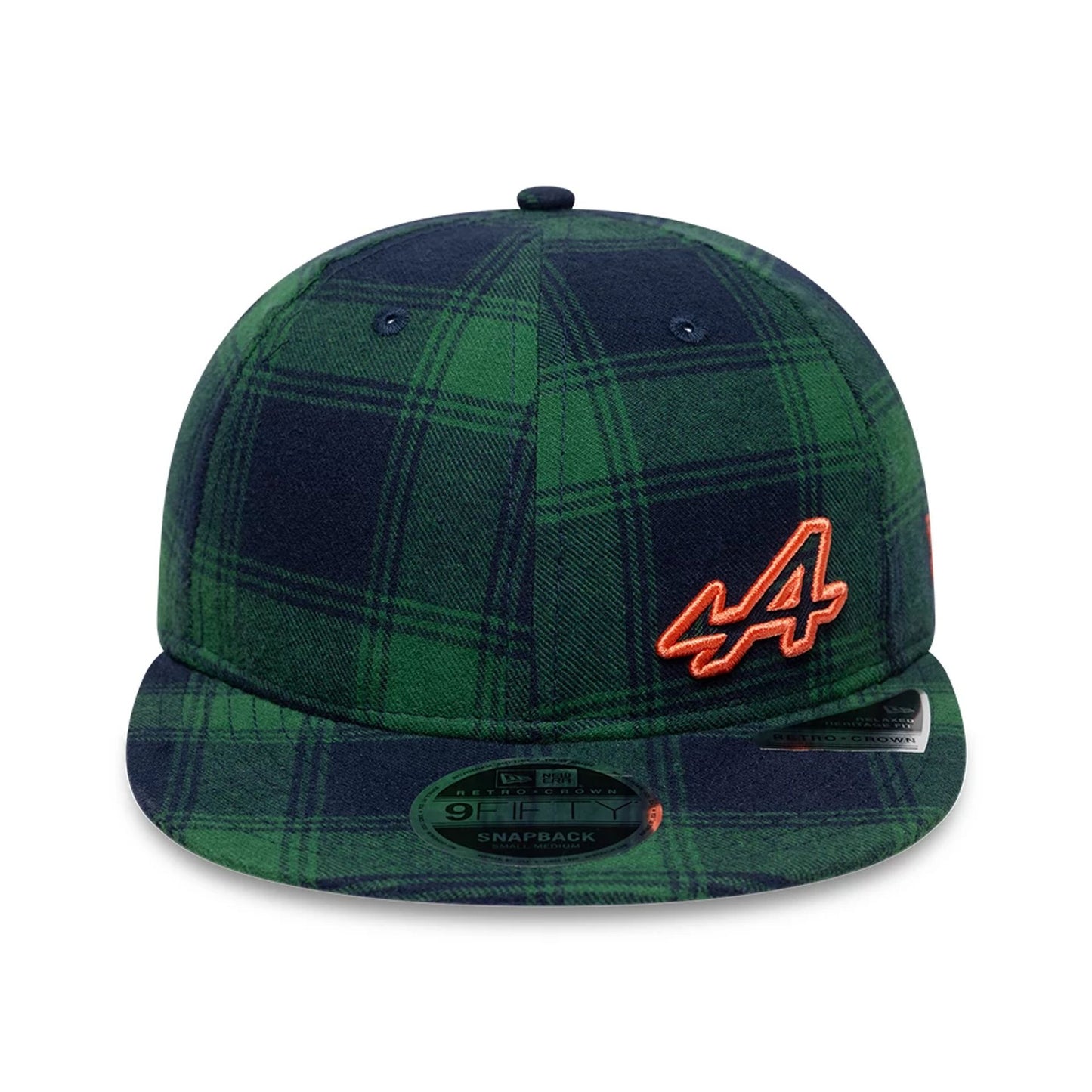 This is a Alpine Racing Plaid Dark Green Retro Crown 9FIFTY Snapback Adjustable Cap 2