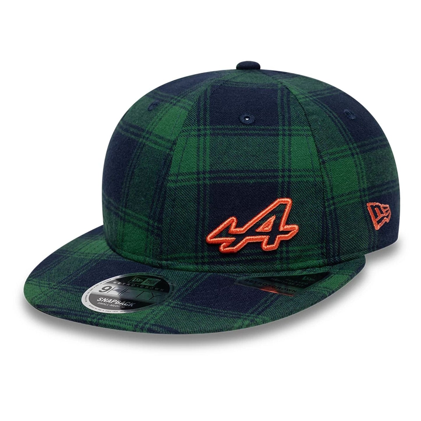 This is a Alpine Racing Plaid Dark Green Retro Crown 9FIFTY Snapback Adjustable Cap 1