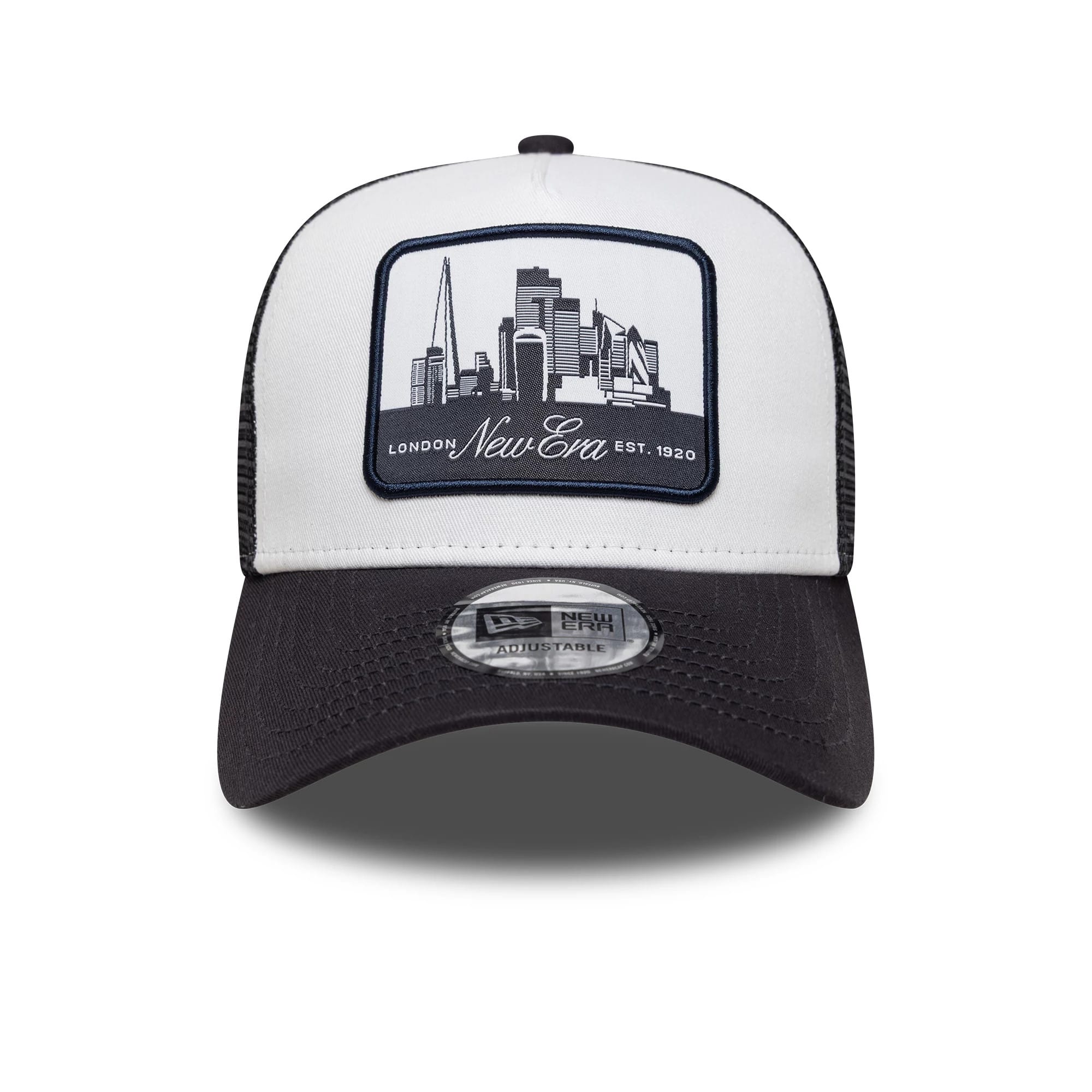 This is a New Era London Navy 9FORTY A-Frame Trucker Adjustable Cap 2