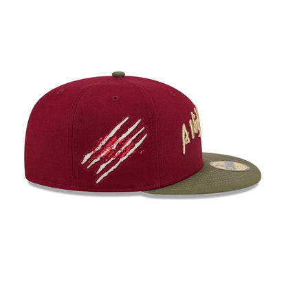 This is a A Nightmare On Elm Street Dark Red 59FIFTY Fitted Cap 5