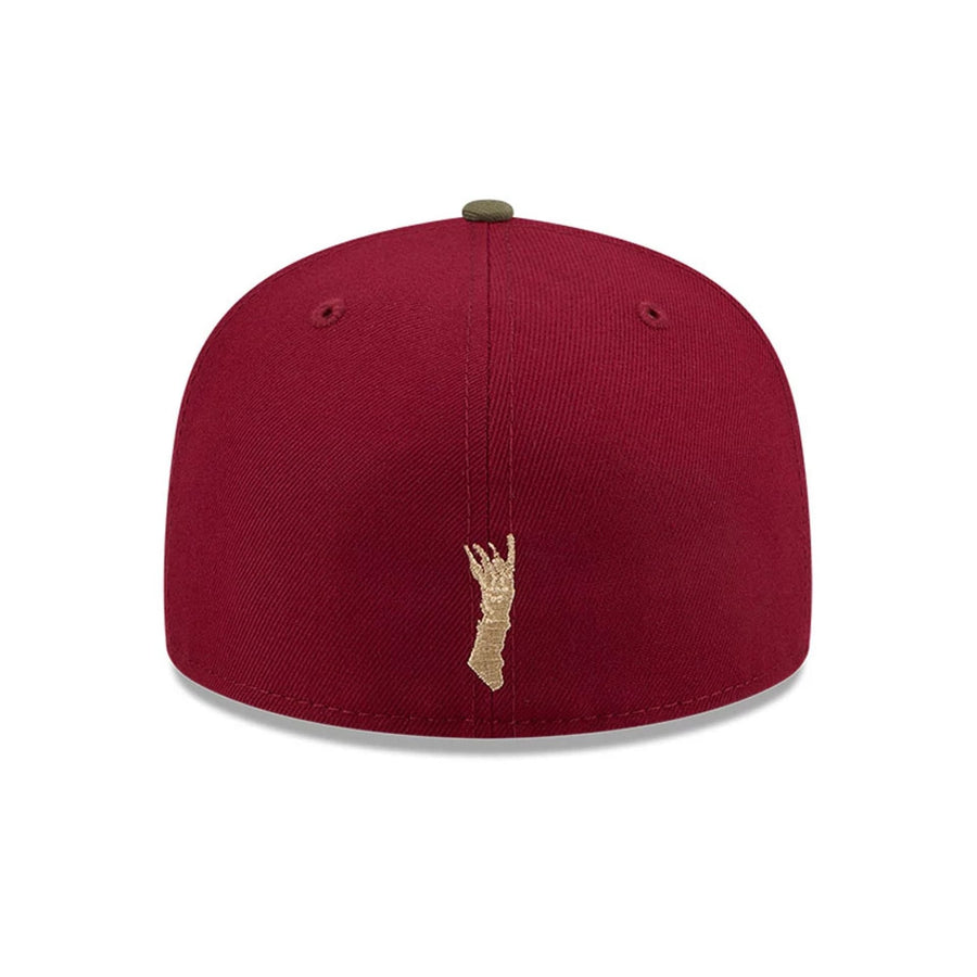 This is a A Nightmare On Elm Street Dark Red 59FIFTY Fitted Cap 7