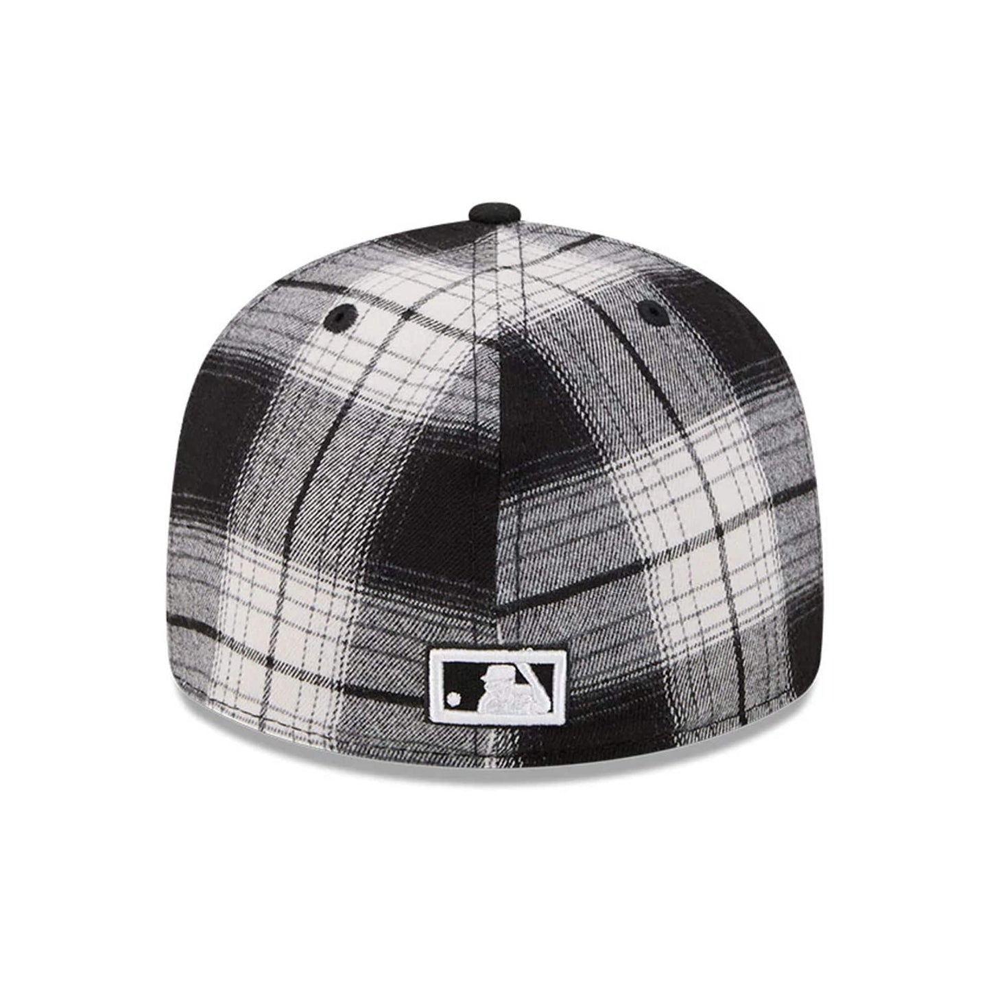 This is a Brooklyn Dodgers MLB Grunge Style Plaid Black Retro Crown 59FIFTY Fitted Cap 6