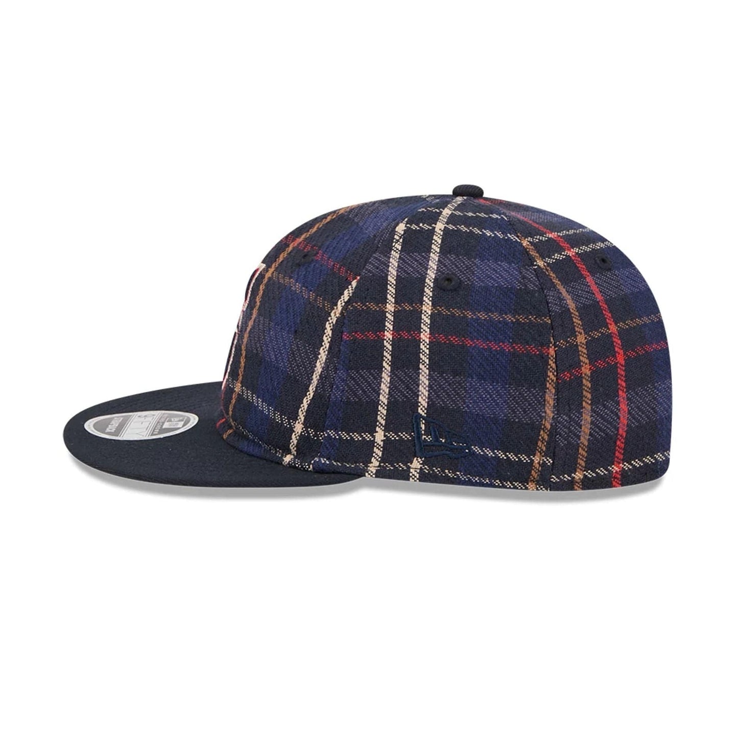 This is a Seattle Mariners MLB Grunge Style Plaid Open Blue Retro Crown 9FIFTY Adjustable Cap 5