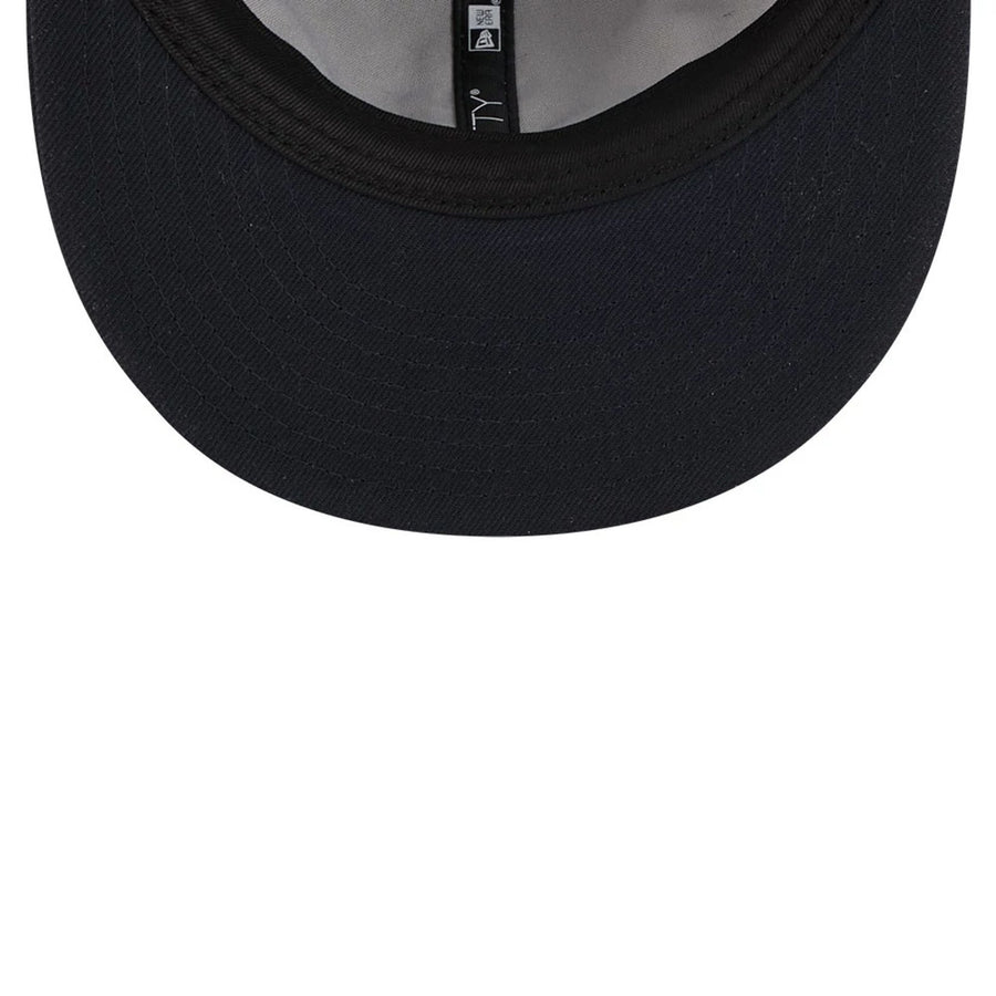 This is a Seattle Mariners MLB Grunge Style Plaid Open Blue Retro Crown 9FIFTY Adjustable Cap 7