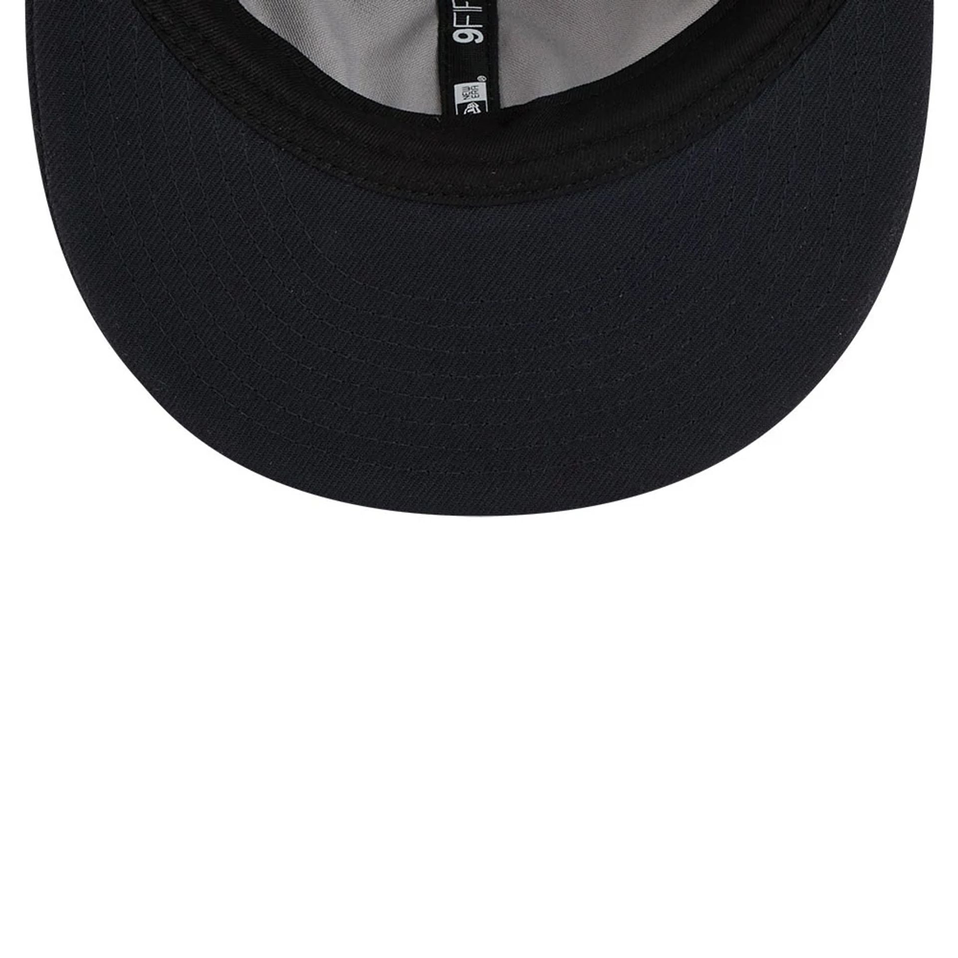 This is a New York Yankees MLB Grunge Style Plaid Open Blue Retro Crown 9FIFTY Adjustable Cap 7