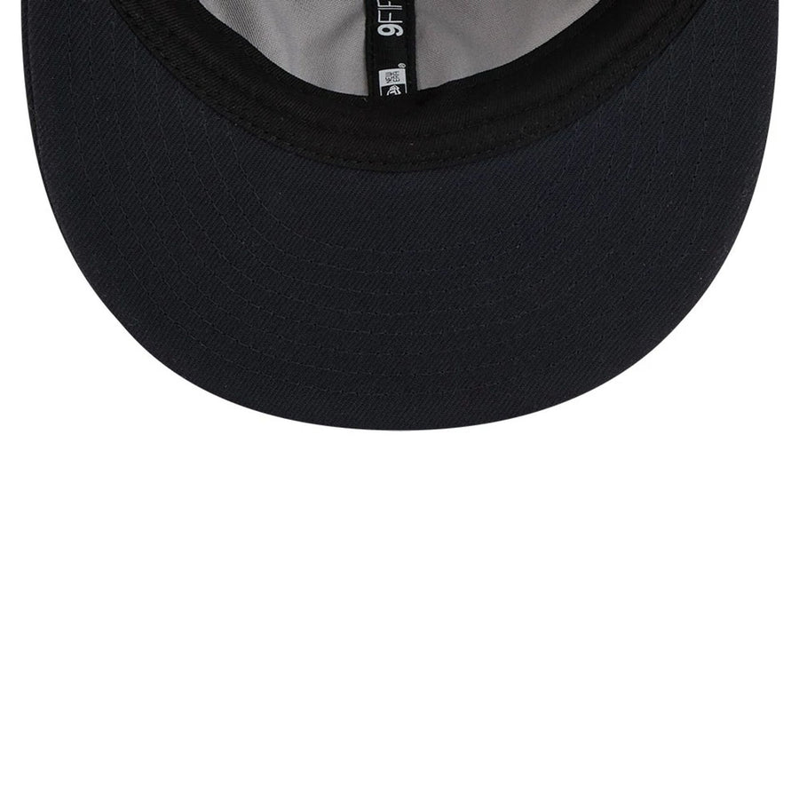 This is a New York Yankees MLB Grunge Style Plaid Open Blue Retro Crown 9FIFTY Adjustable Cap 7