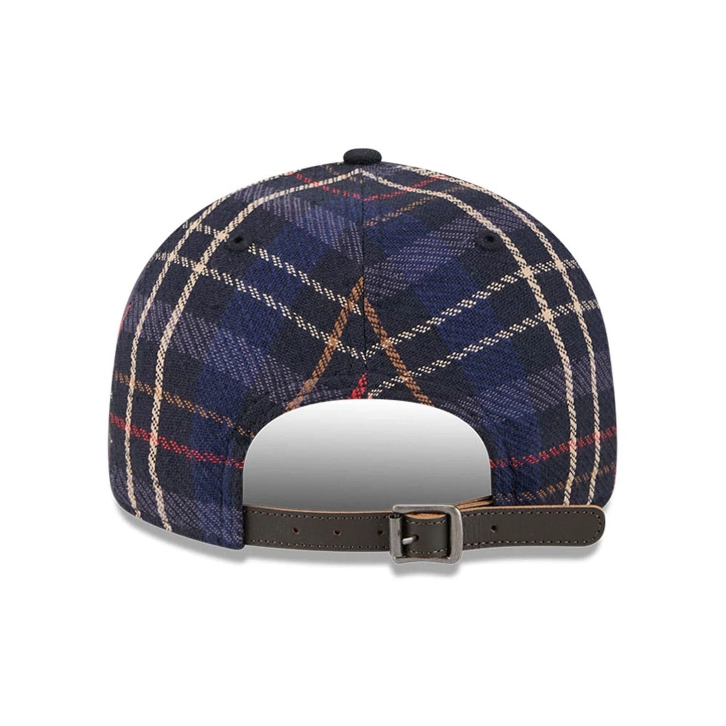 This is a Boston Red Sox MLB Grunge Style Plaid Open Blue Retro Crown 9FIFTY Adjustable Cap 2