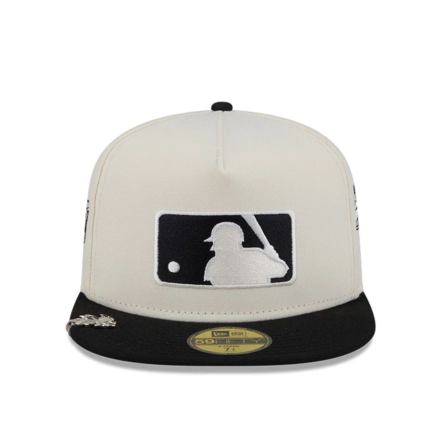 This is a MLB All Over MLB American League Mascots White 59FIFTY A-Frame Fitted Cap 3