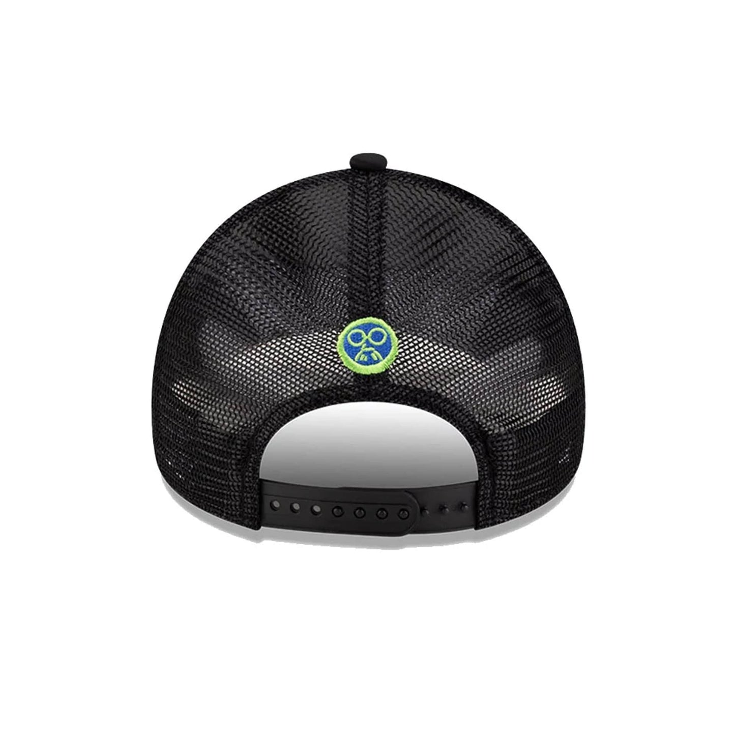 This is a Netflix Sakamoto Days Black 9FORTY A-Frame Trucker Adjustable Cap 4