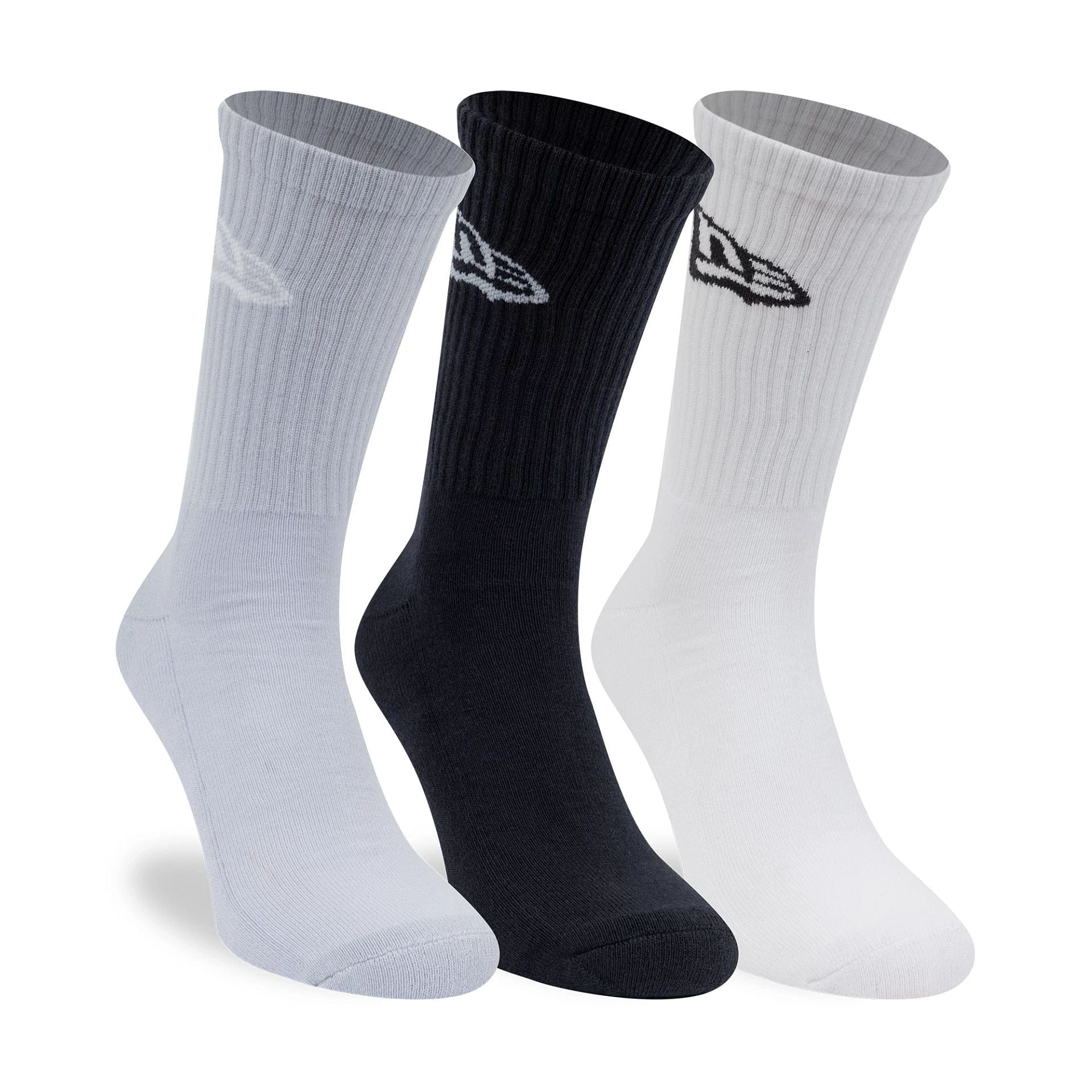 Pictured is this New Era Flag 3 Pack Crew Socks in navy. 3
