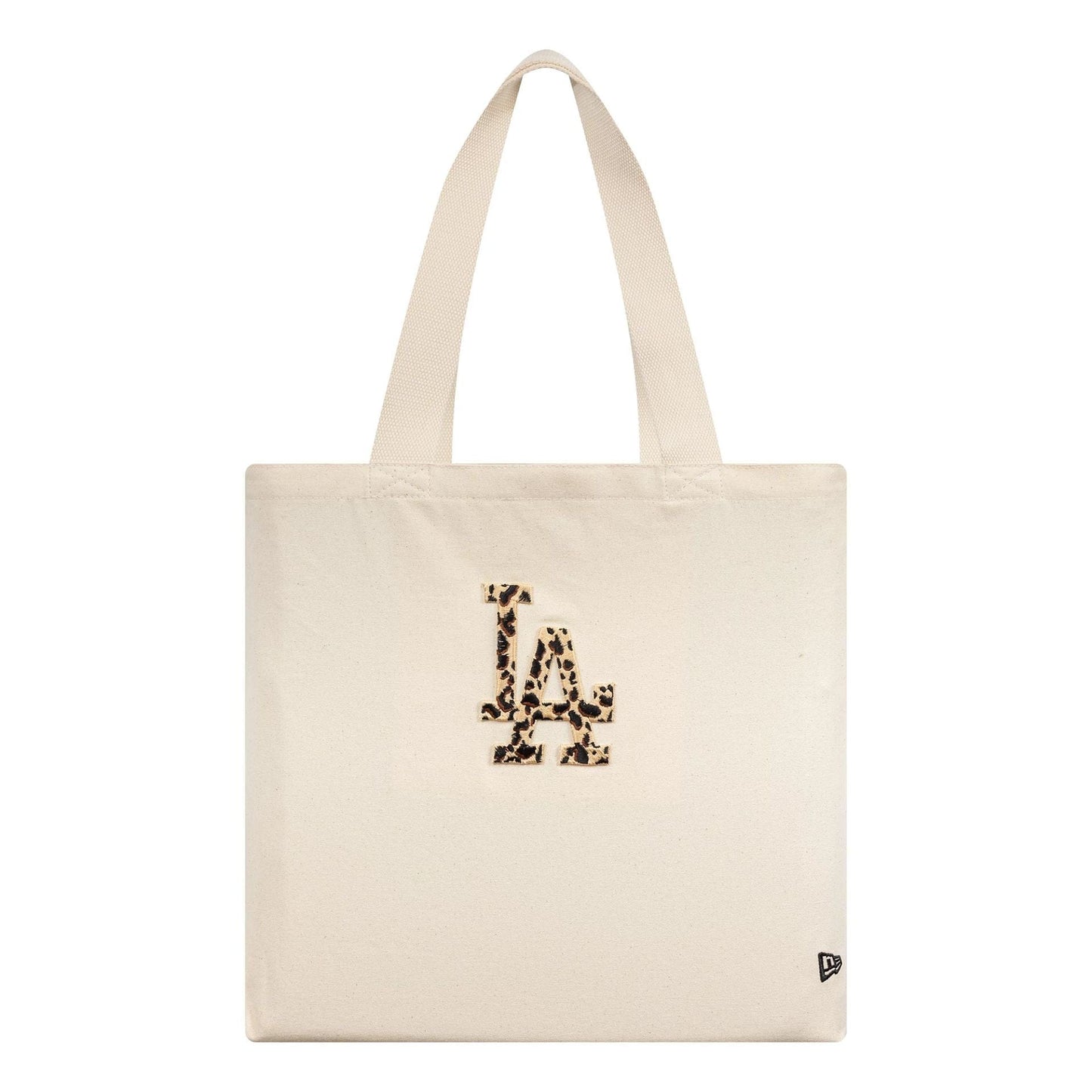 Pictured is this MLB Animal Infill LA Dodgers Tote Bag in cream. 2