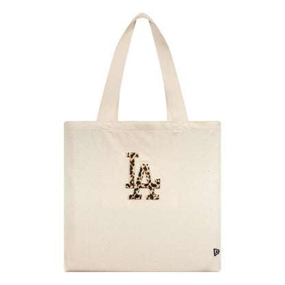 Pictured is this MLB Animal Infill LA Dodgers Tote Bag in cream. 2