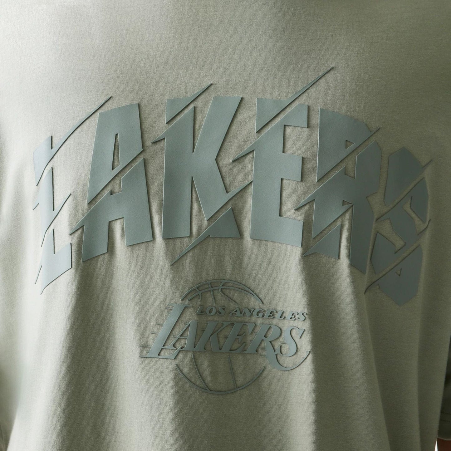 The model is wearing this NBA LA Lakers Oversized T-Shirt in pastel green. 4