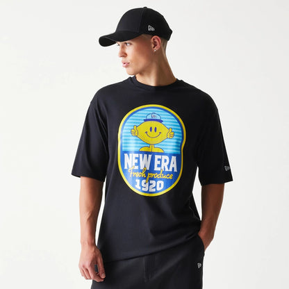 The model is wearing this New Era Lemon Fruit Graphic Oversized T-Shirt in black. 3