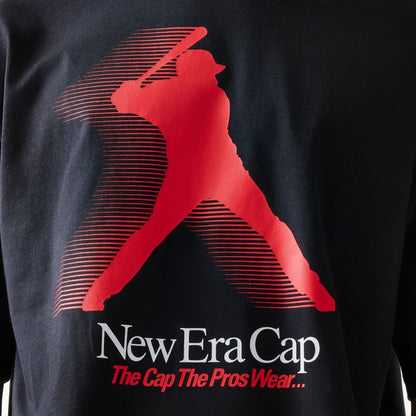 The model is wearing this New Era Baseball Player Graphic Oversized T-Shirt in black. 6