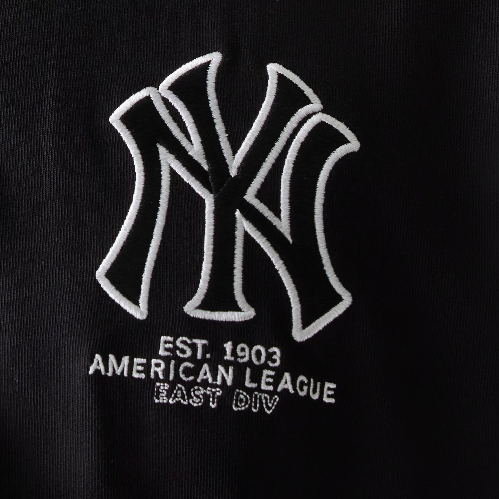 The model is wearing this MLB New York Yankees Oversized Polo T-Shirt in black. 6