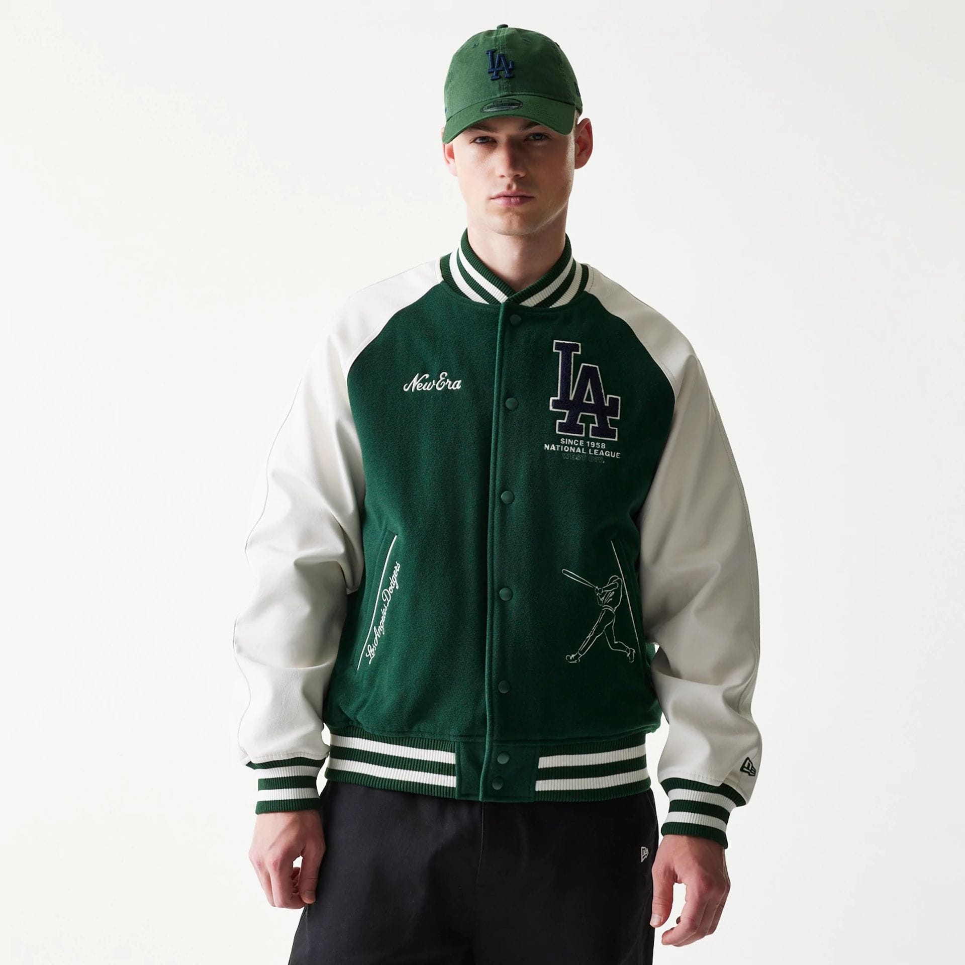 Dodgers Starter ジャケット グリーン MLB LA Dodgers Dark Green Varsity Jacket | NEC UK