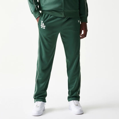 The model is wearing this MLB Piping LA Dodgers Straight Leg Joggers in dark green. 1
