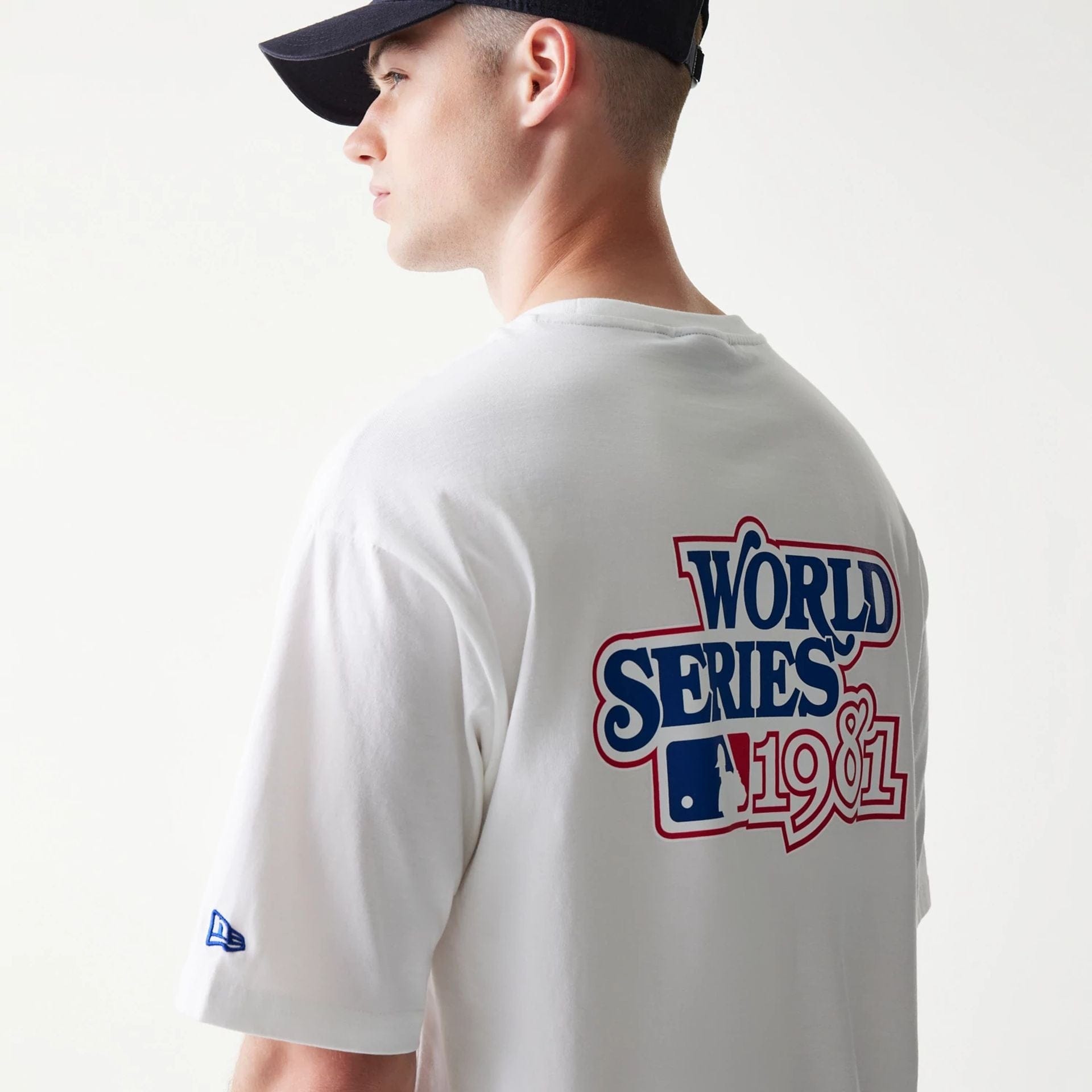 The model is wearing this MLB World Series LA Dodgers T-Shirt in white. 7