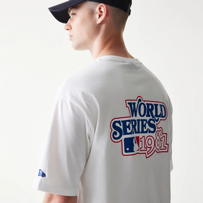 The model is wearing this MLB World Series LA Dodgers T-Shirt in white. 7