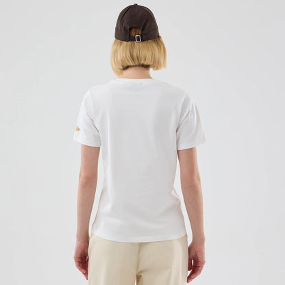 The model is wearing this Womens MLB Infill New York Yankees T-shirt in white. 2