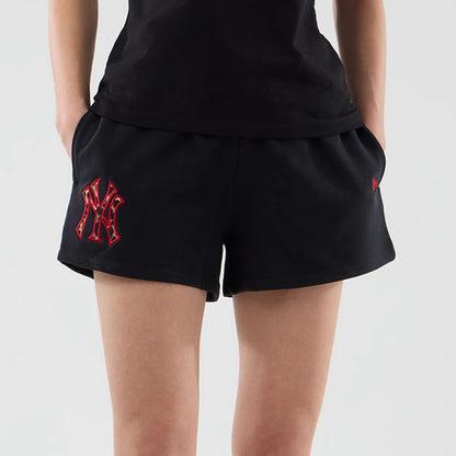 The model is wearing this Womens MLB Infill New York Yankees Shorts in black. 3