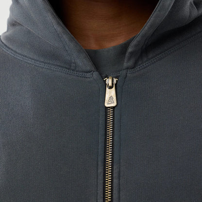 The model is wearing this MLB Washed LA Dodgers Full Zip Hoodie in Dark Grey. 5