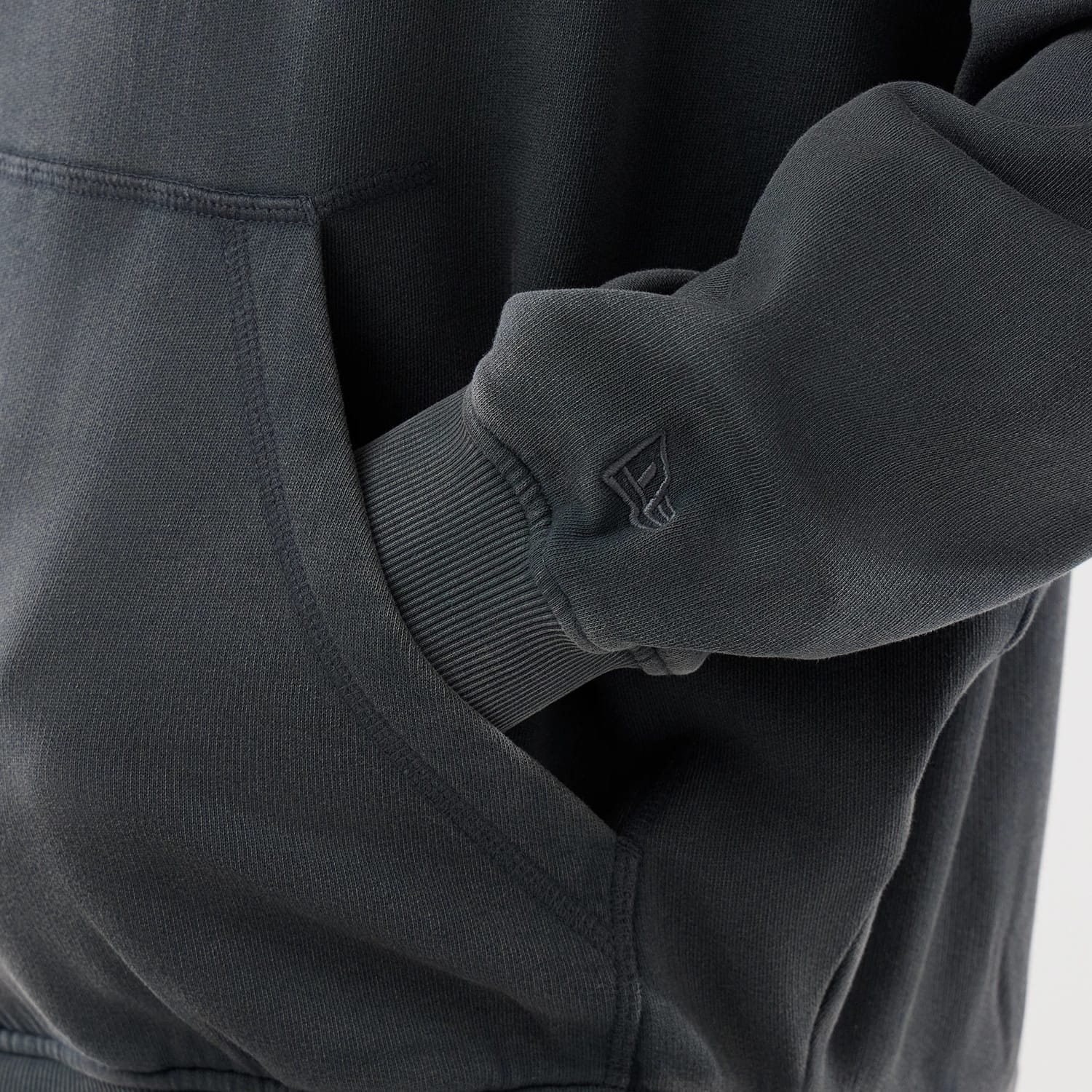 The model is wearing this MLB Washed LA Dodgers Full Zip Hoodie in Dark Grey. 4