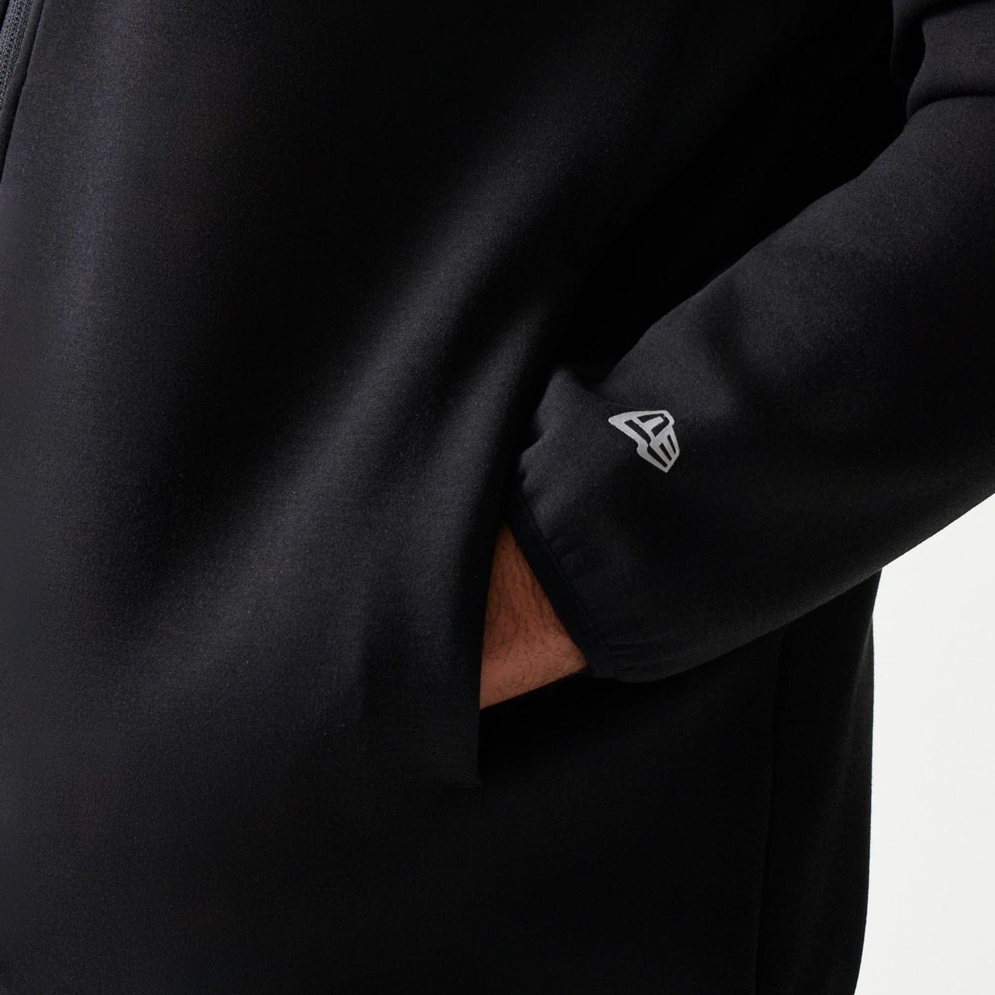 The model is wearing this MLB New York Yankees Full Zip Hoodie in black. 5