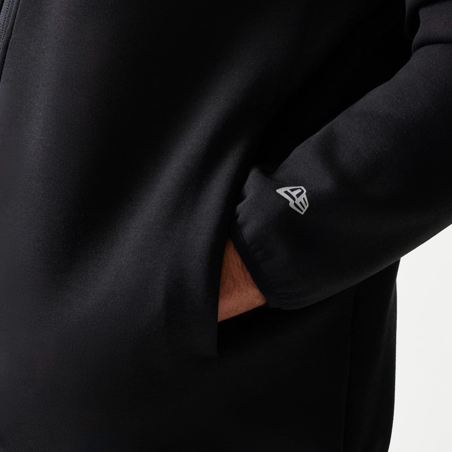 The model is wearing this MLB New York Yankees Full Zip Hoodie in black. 5
