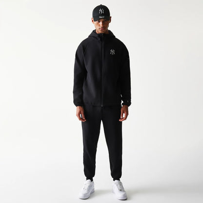 The model is wearing this MLB New York Yankees Full Zip Hoodie in black. 8