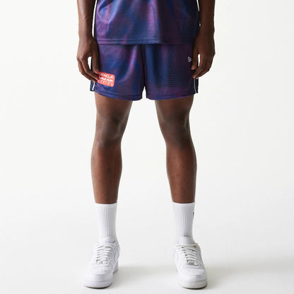 The model is wearing this Red Bull Racing All Over Print Football Shorts in dark blue. 7