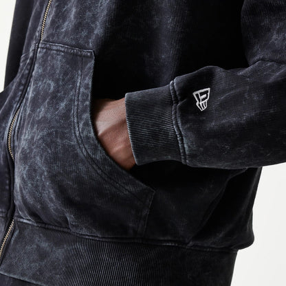 The model is wearing this Red Bull Racing Graphic Dropped Shoulder Full Zip Hoodie in black. 8