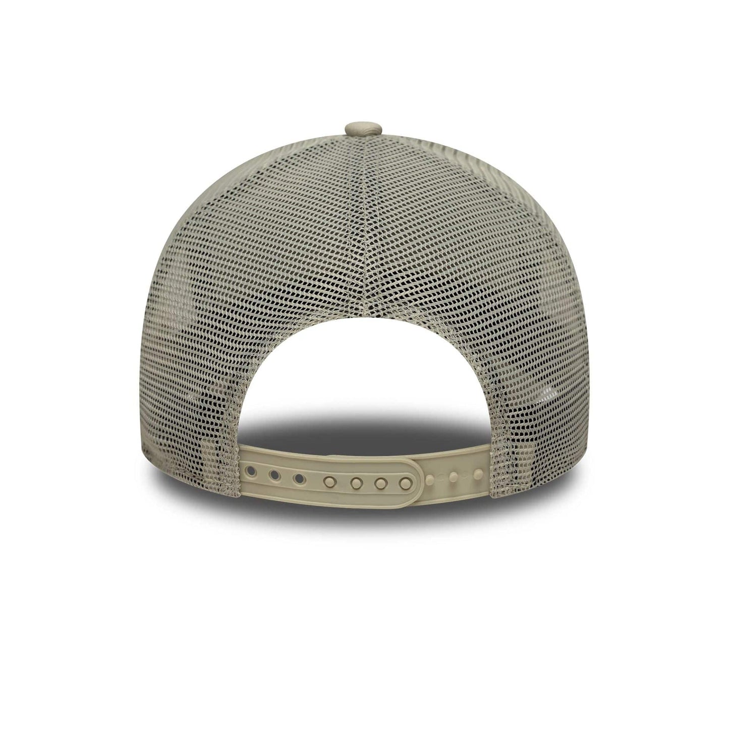 Pictured is this MLB League Essential New York Yankees 9FORTY A-Frame Trucker in light beige. 4