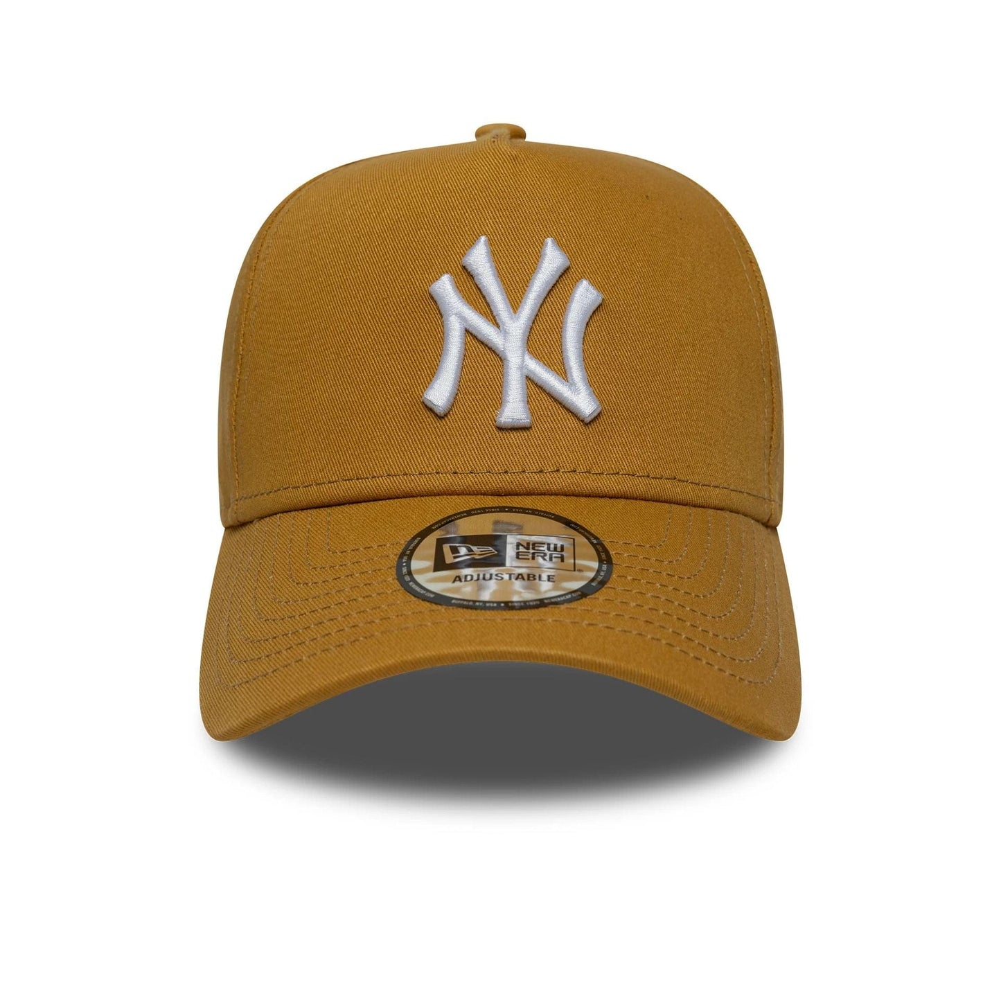 Pictured is this MLB League Essential New York Yankees 9FORTY E-Frame in beige. 2