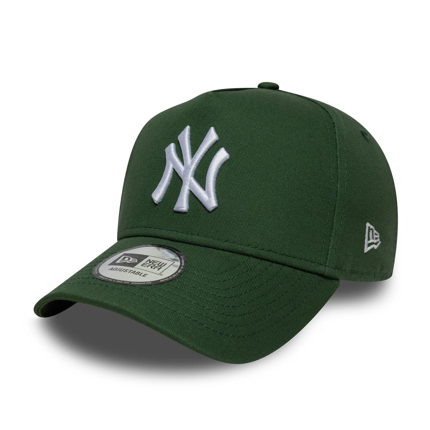 Pictured is this MLB League Essential New York Yankees 9FORTY E-Frame in dark green. 1