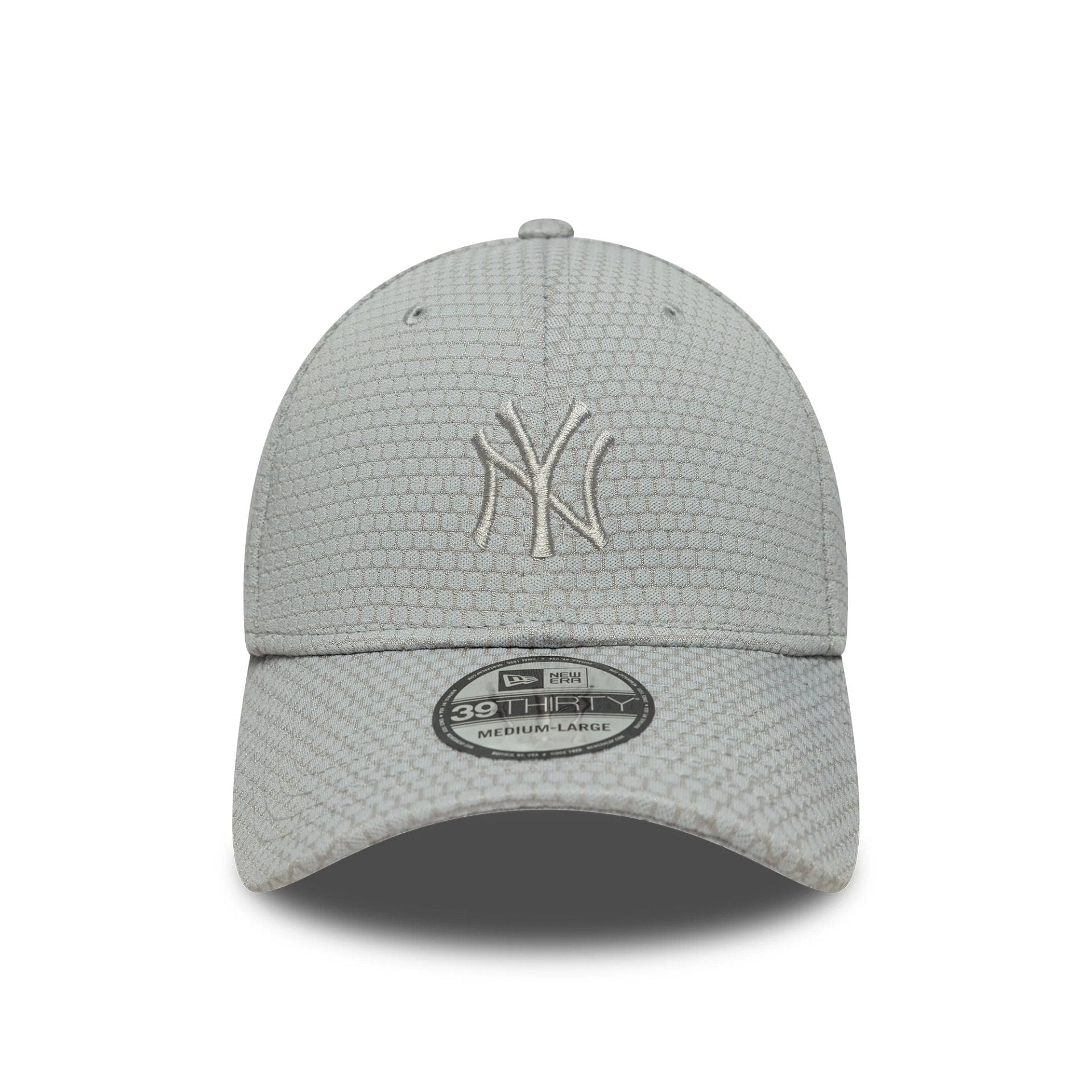 Pictured is this MLB Mesh New York Yankees 39THIRTY Stretch Fit in grey. 2